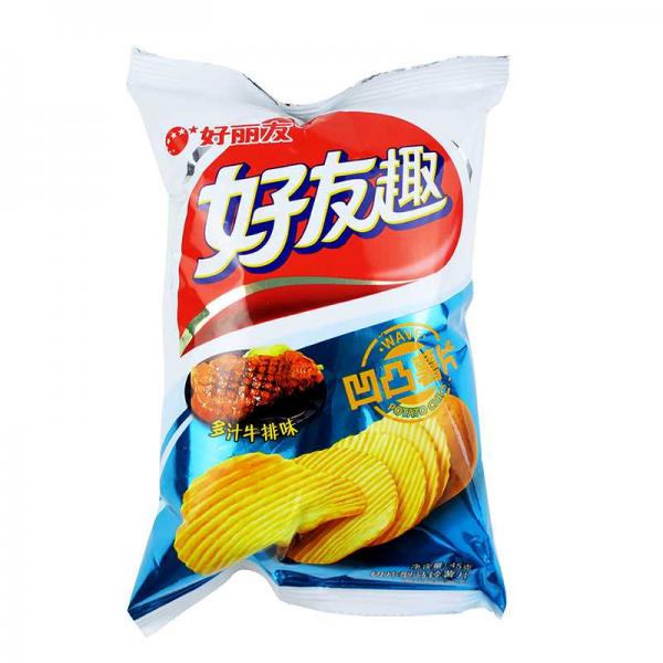 好丽友-好友趣薯片多汁牛排味75G