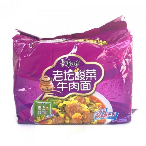 康师傅老坛酸菜牛肉面5x120g