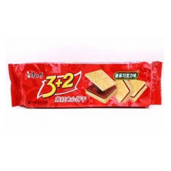 康师傅3+2苏打夹心饼香草巧克力味125G