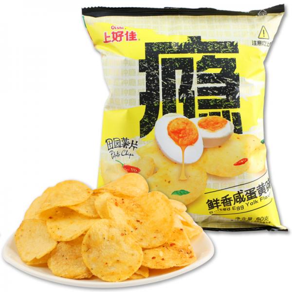 上好佳田园薯片鲜香咸蛋黄味70G