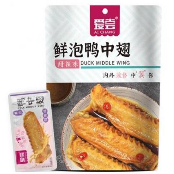 爱尝鲜泡鸭翅中 甜辣味168G