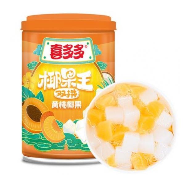 喜多多黄桃椰果双拼245g