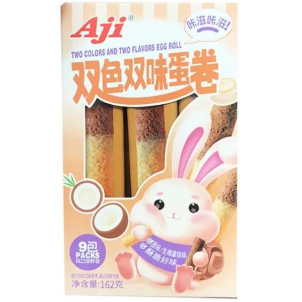 Aji 双色双味蛋卷 原味&生椰拿铁162g