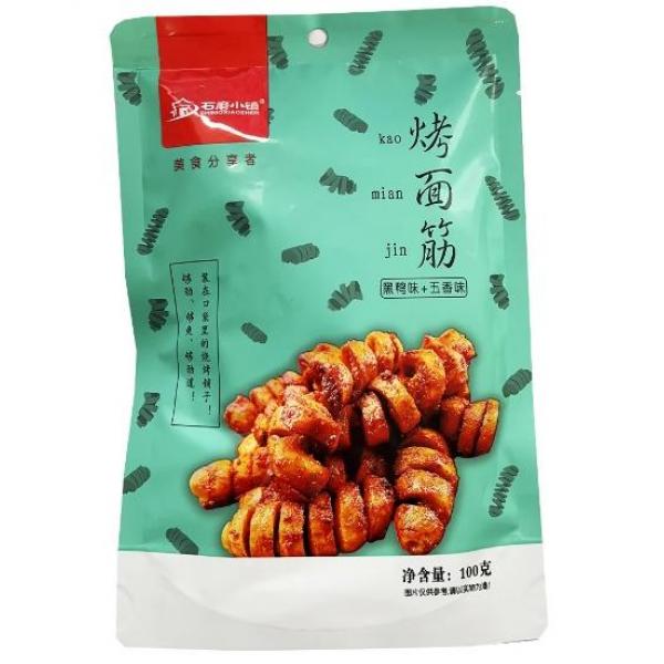 石磨小镇烤面筋（黑鸭味+五香味）100g